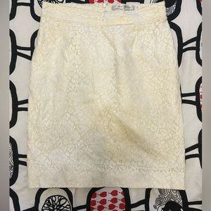 Off white/winter white lace pencil skirt vintage